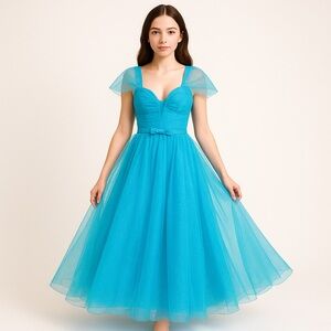 Cinderella Blue Tulle Ball Gown XS /0 NWOT Pageant Prom Princess‎ Dress